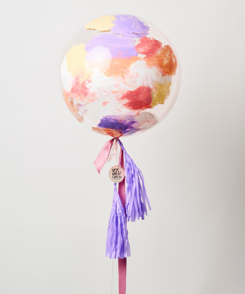Globo Burbuja Acuarela Pastel con Listón
