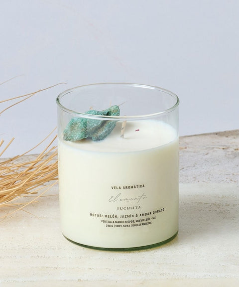 Vela de Soya Elemento con Fucsita - 300g