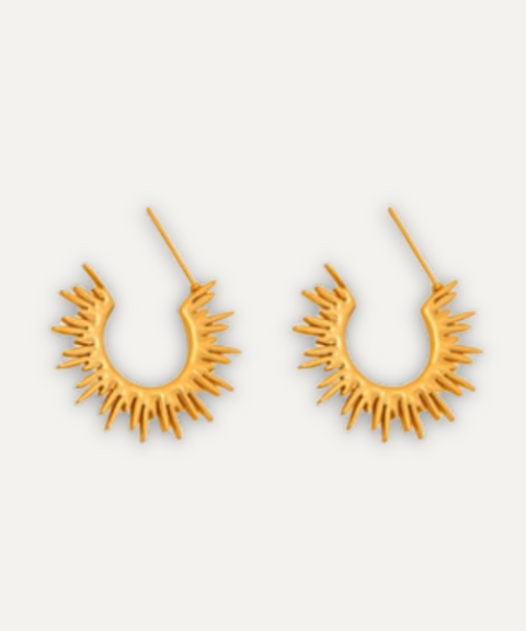 Aretes Elios en Acero Inoxidable y Chapa Oro 18K