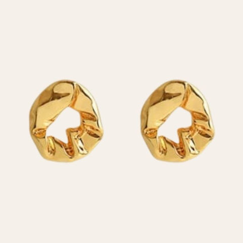 Aretes Roma en Latón Dorado, Diseño Contemporáneo