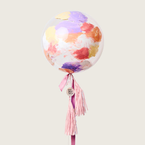 Globo Burbuja Acuarela Pastel con Listón