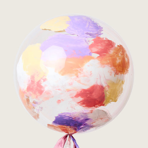 Globo Burbuja Acuarela Pastel con Listón