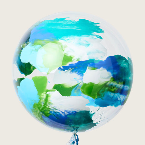 Globo Burbuja Acuarela Azul y Verde