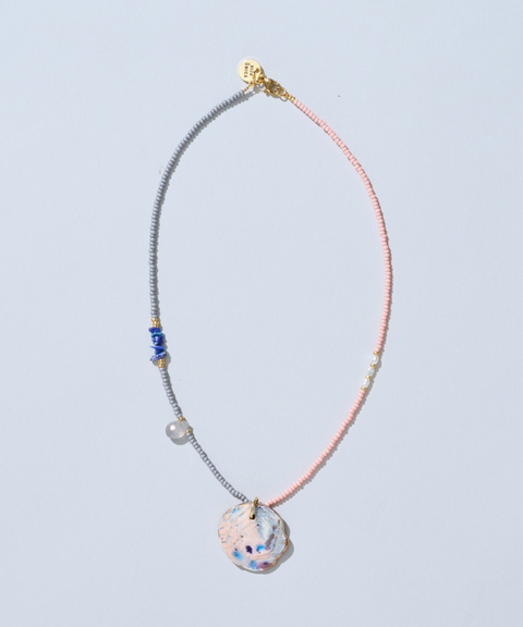 Collar Dije de Cerámica, Lapislázuli y Labradorita - Hija Única
