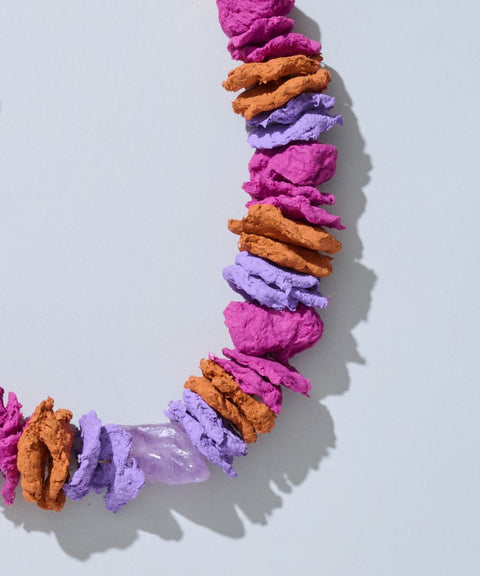 Collar Barragán Multicolor en Papel Maché y Seda - Hija Única