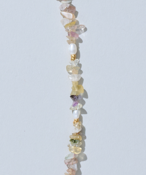 Collar Tesoro con Labradorita y Confeti de Perlas y Piedras Naturales - Hija Única
