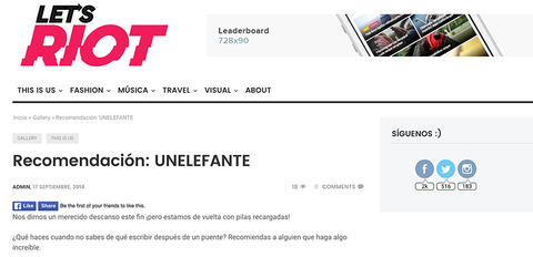 UNELEFANTE @LET'S RIOT