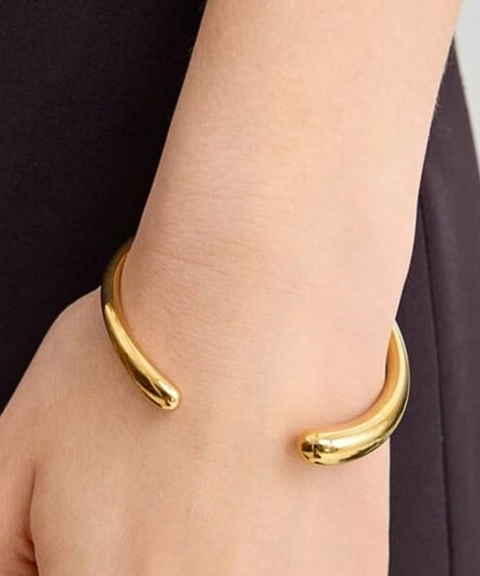 Brazalete Alana Acero Inoxidable y Chapa Oro 18K
