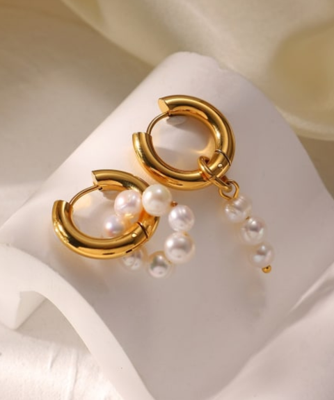 Aretes Amanda – Acero Inoxidable con Chapa de Oro 18K