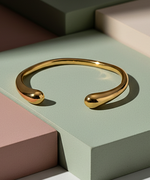 Brazalete Alana Acero Inoxidable y Chapa Oro 18K