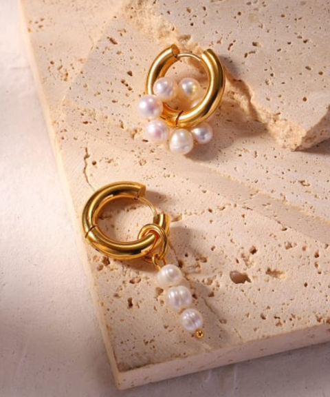 Aretes Amanda – Acero Inoxidable con Chapa de Oro 18K