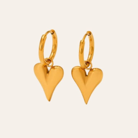 Arracadas My Love en Acero Inoxidable y Chapa de Oro 18K