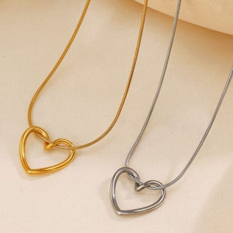 Collar Entangled Heart en Acero Inoxidable y con Chapa de Oro 18k