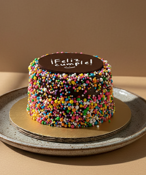 Pastel de Chocolate Funfeti Feliz Cumple