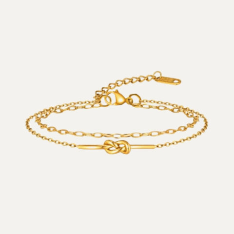 Pulsera Infinito en Acero Inoxidable y Chapa Oro 18K