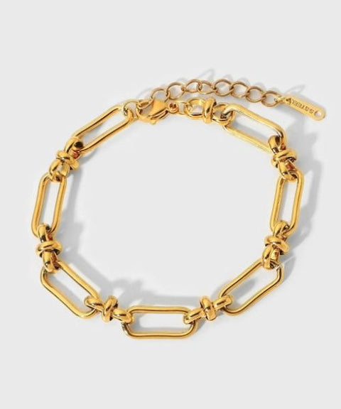 Pulsera Linka en Acero Inoxidable y Chapa Oro 18K