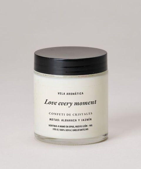 Vela Aromática de Soya con Cristales Love Every Moment